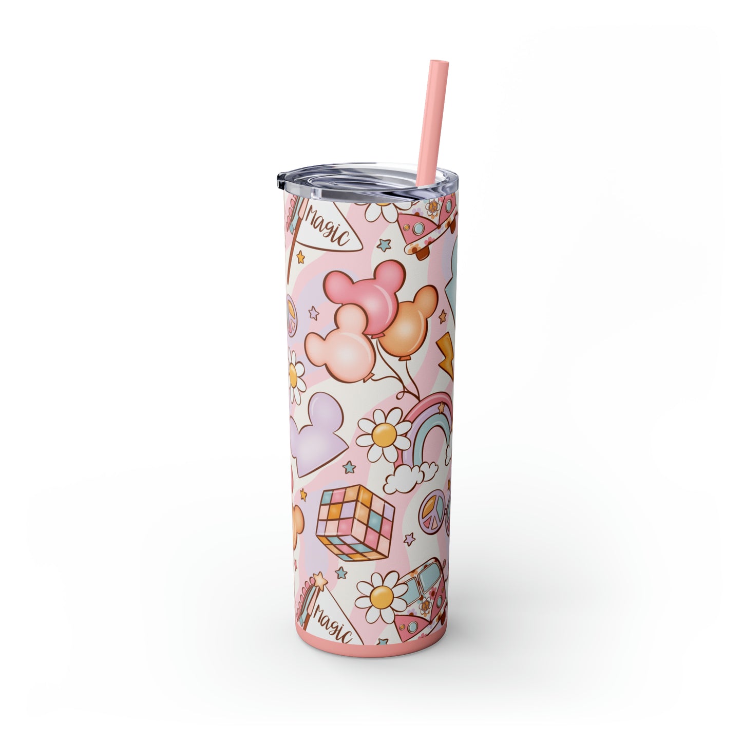 Magical Print Skinny Tumbler with Straw, 20oz