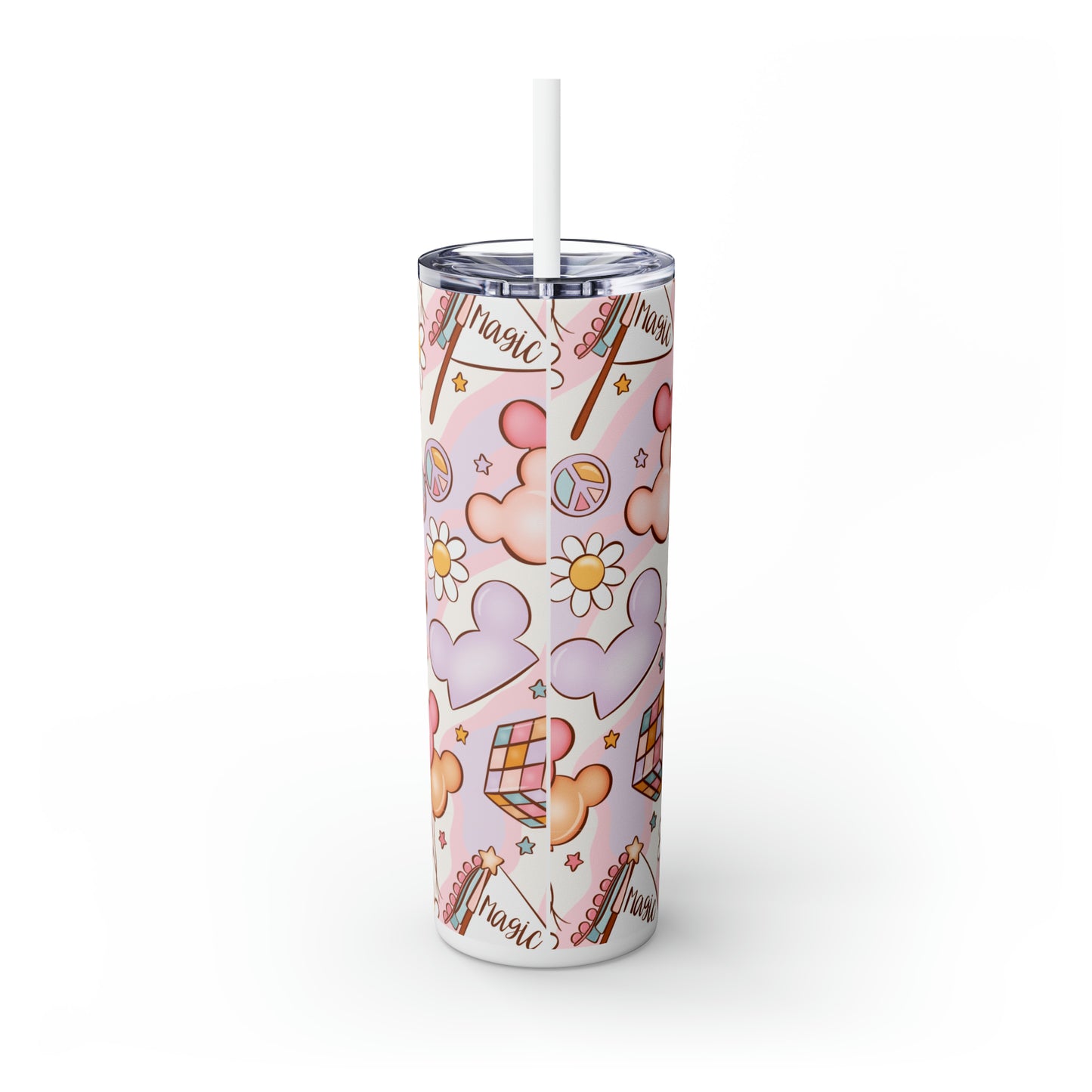 Magical Print Skinny Tumbler with Straw, 20oz