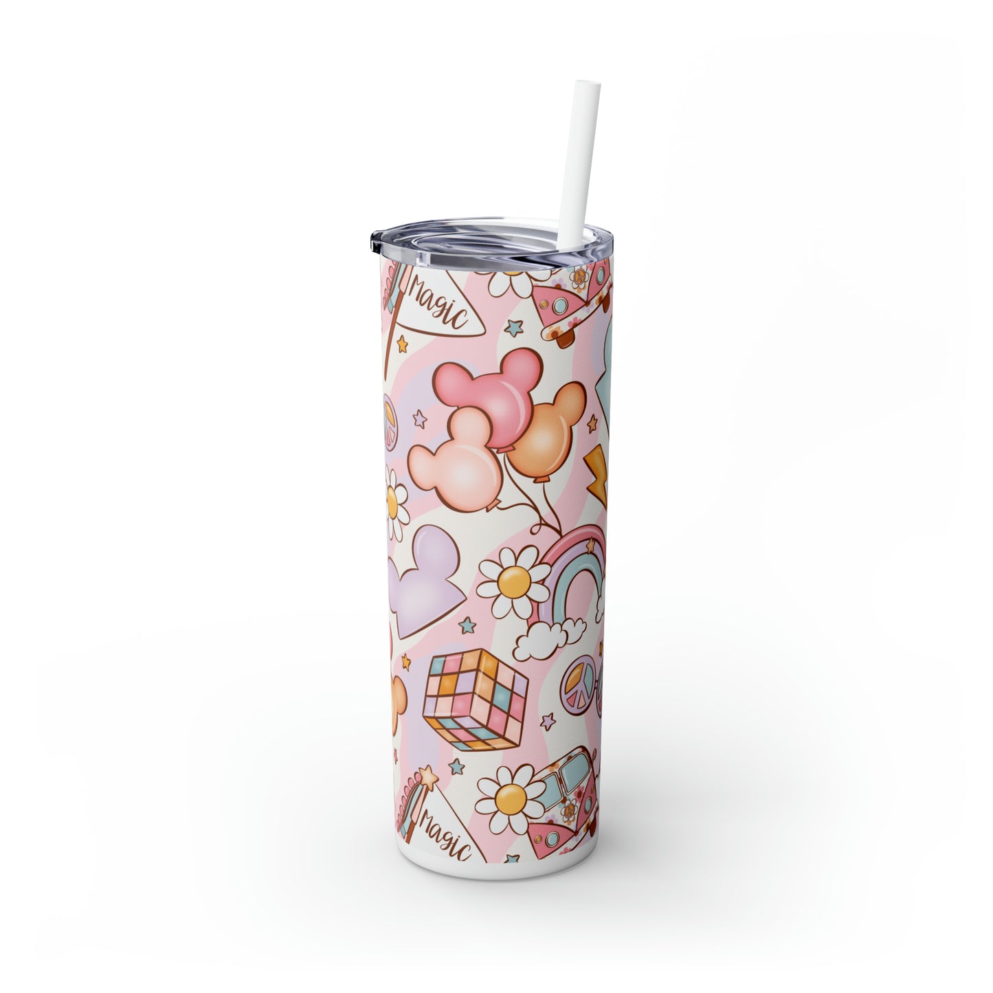 Magical Print Skinny Tumbler with Straw, 20oz