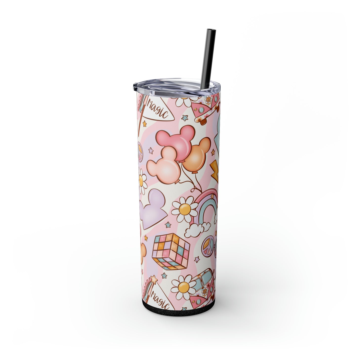 Magical Print Skinny Tumbler with Straw, 20oz