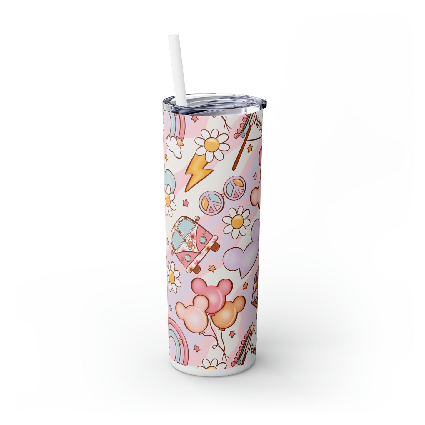 Magical Print Skinny Tumbler with Straw, 20oz