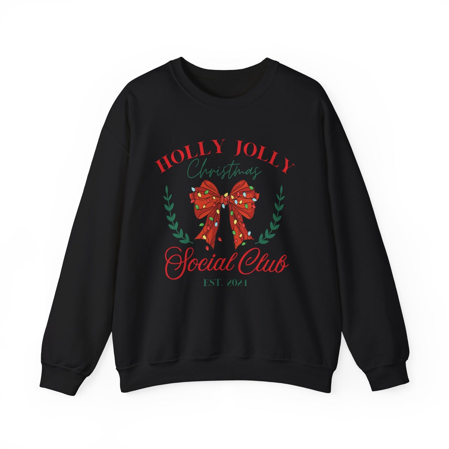 Christmas Lights Bow Social Club Sweatshirt