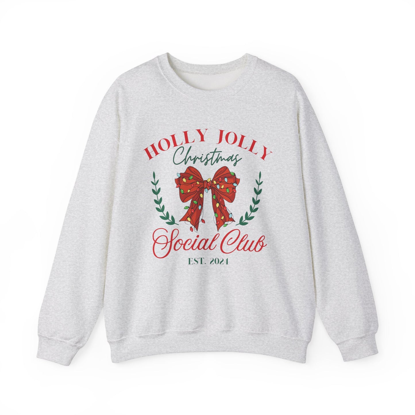 Christmas Lights Bow Social Club Sweatshirt