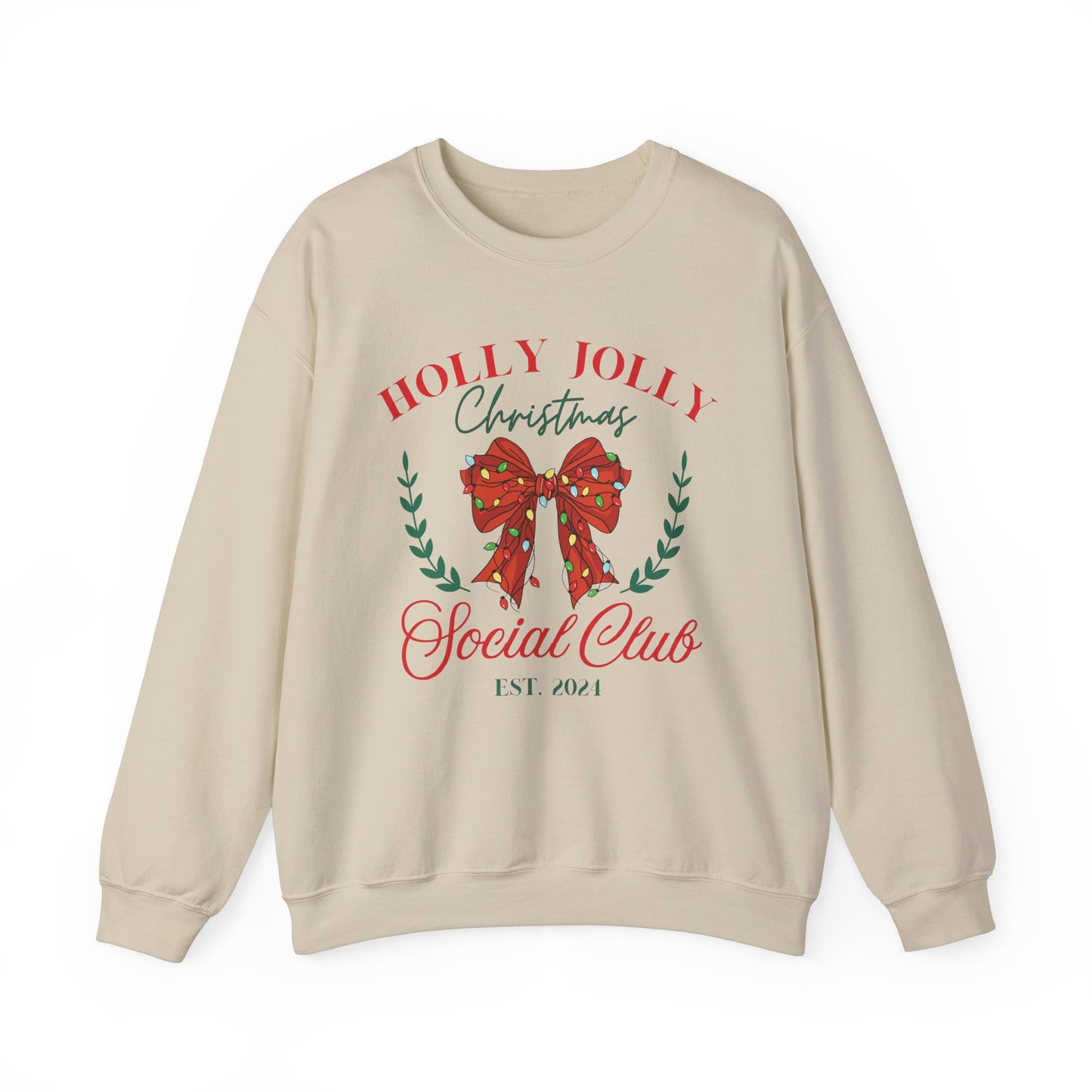 Christmas Lights Bow Social Club Sweatshirt