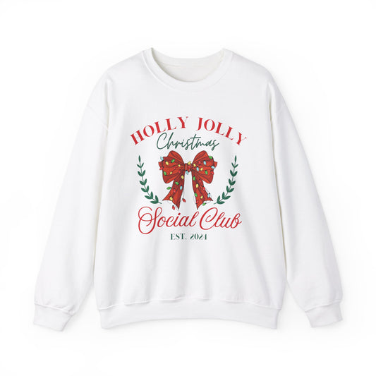 Christmas Lights Bow Social Club Sweatshirt