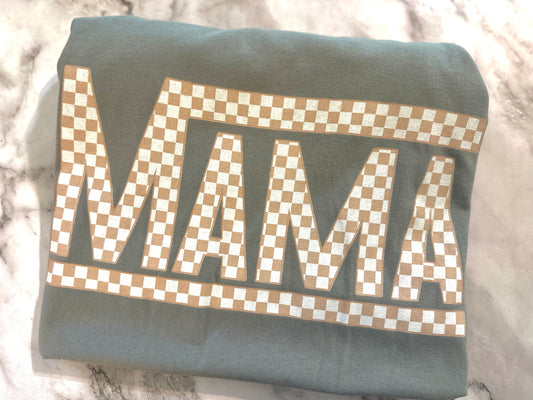 Checkered Mama Tee