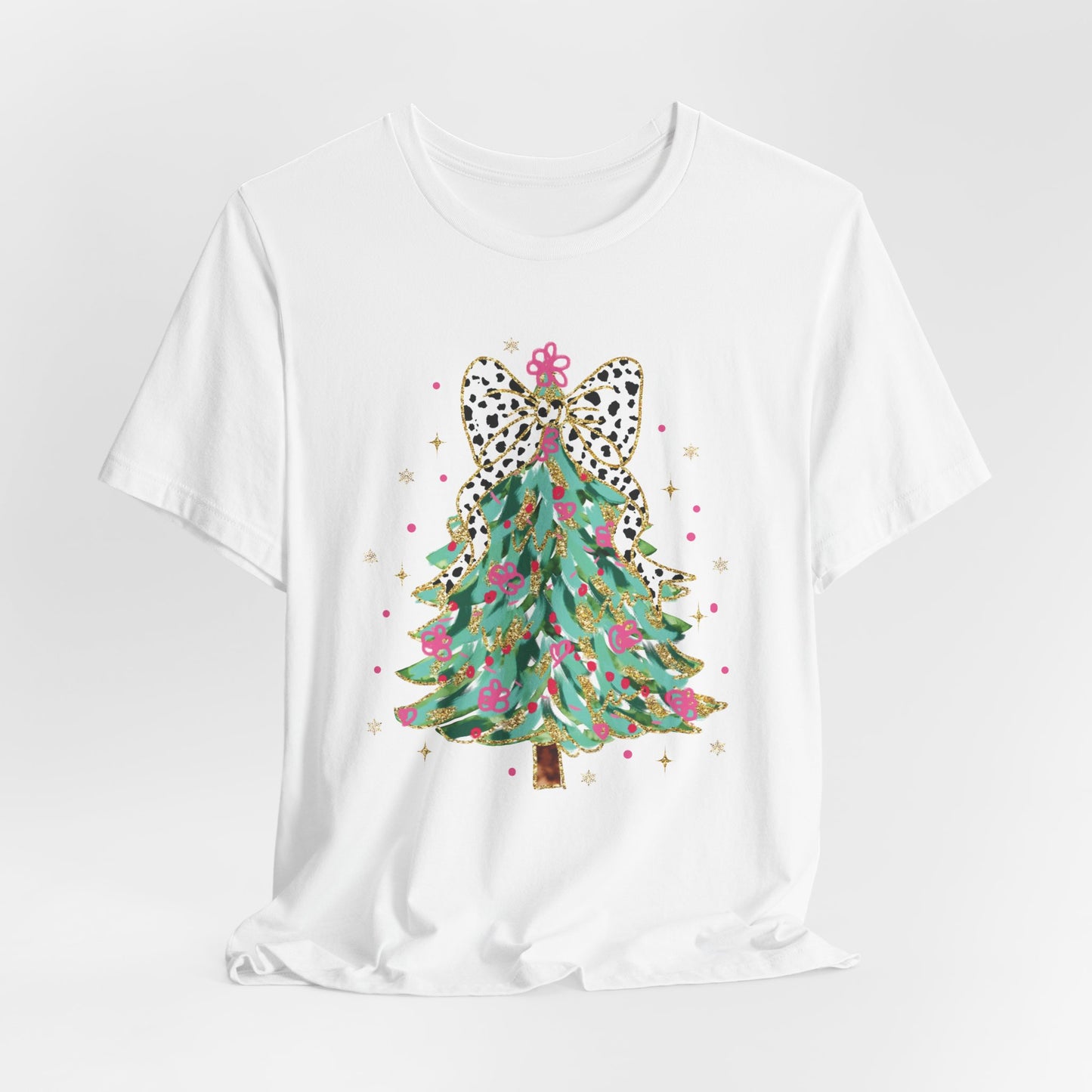 Polka Dot Bow Christmas Tree Tee