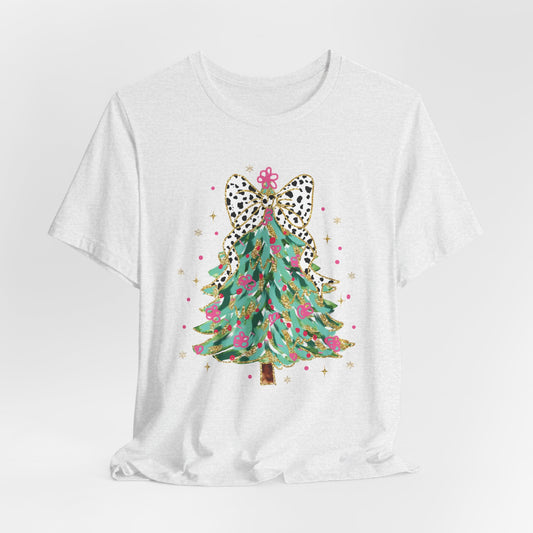 Polka Dot Bow Christmas Tree Tee