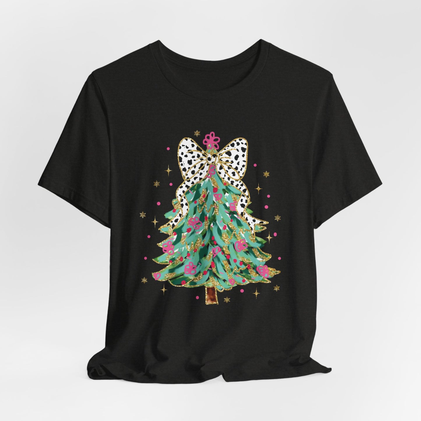 Polka Dot Bow Christmas Tree Tee