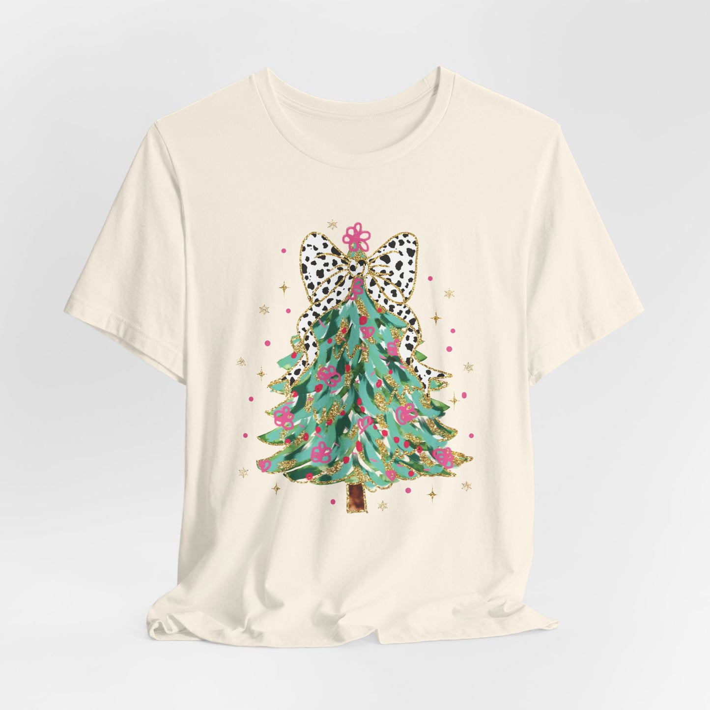 Polka Dot Bow Christmas Tree Tee